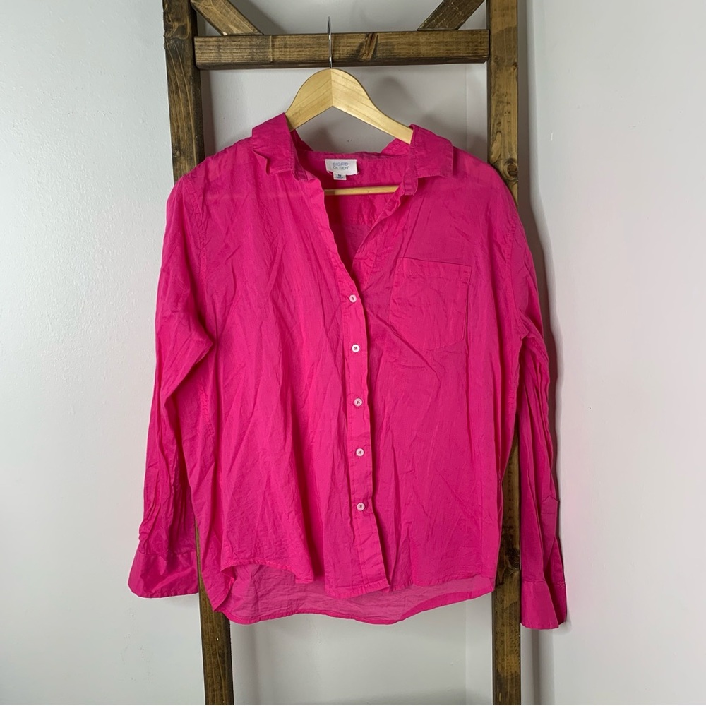 Sigrid Olsen Bright Pink Button-Up Shirt M
